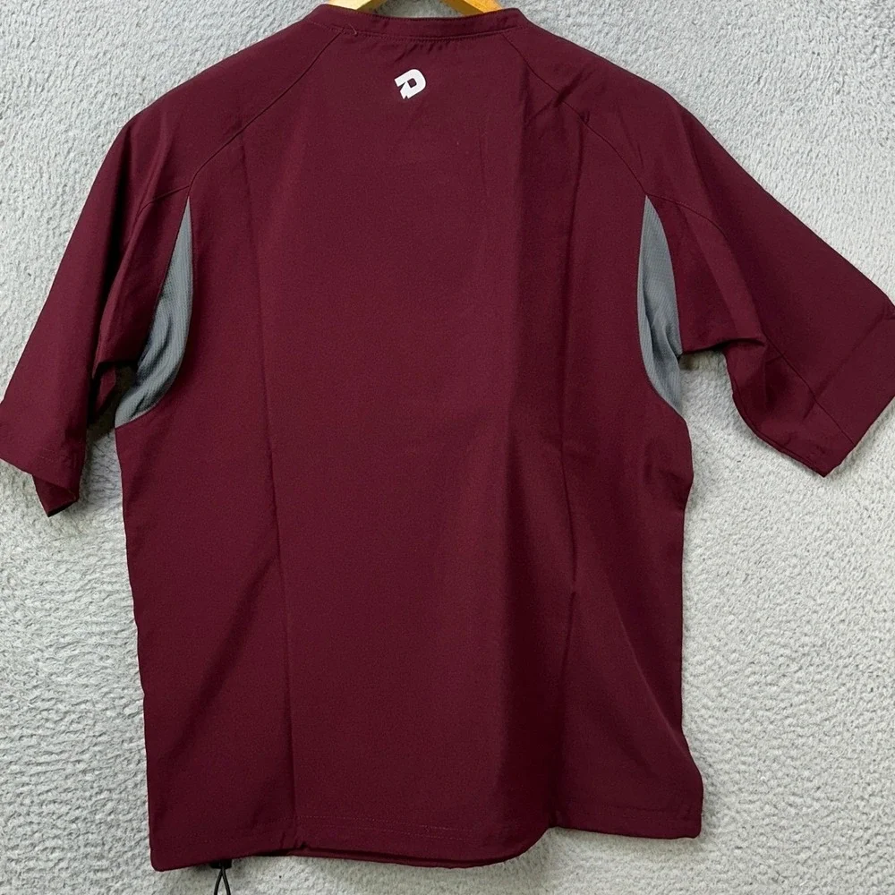 NEW DeMarini Game Day BP Jacket Youth Large Maroon Grey Quarter Zip Short Sleeve